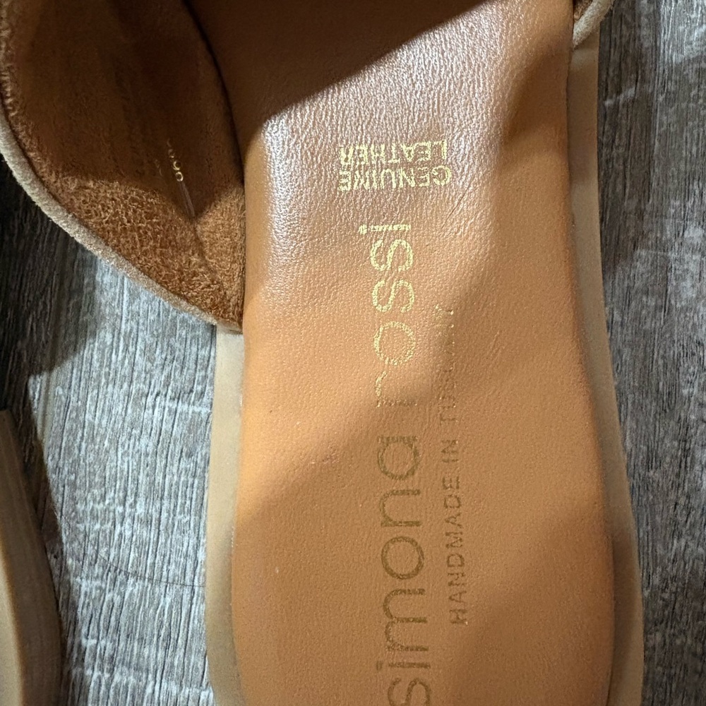 Simona Rossi Genuine Leather Suede Sandals Made in Italy Size 7.5 - Picture 3 of 6